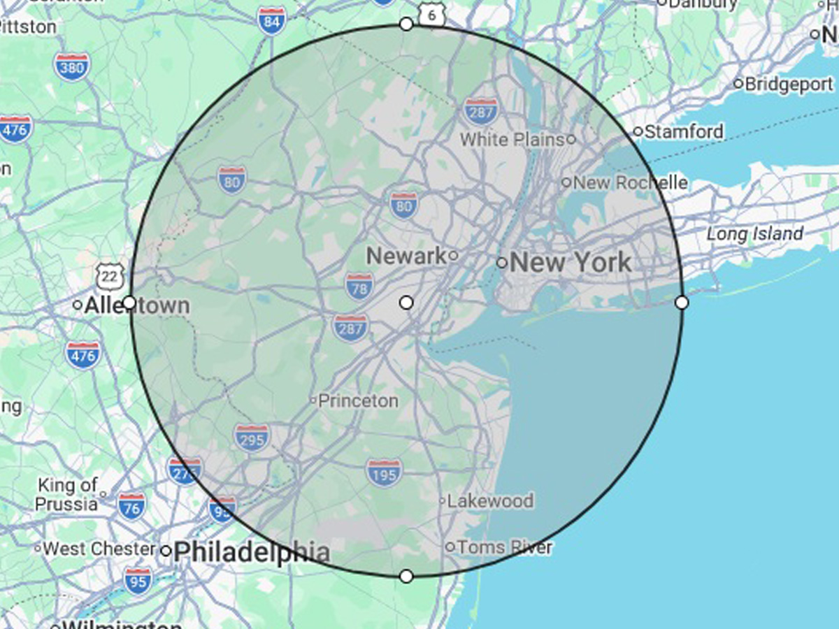 Comprehensive Environmental Services New Jersey Lead Paint Inspection Service Area Map